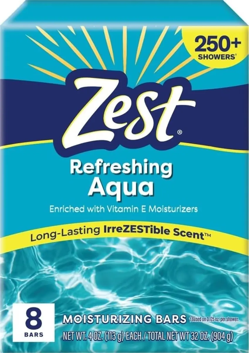 Zest Aqua Bar Soap 113g (4 oz) | Classic Scent, Moisturizing Lather - main product image
