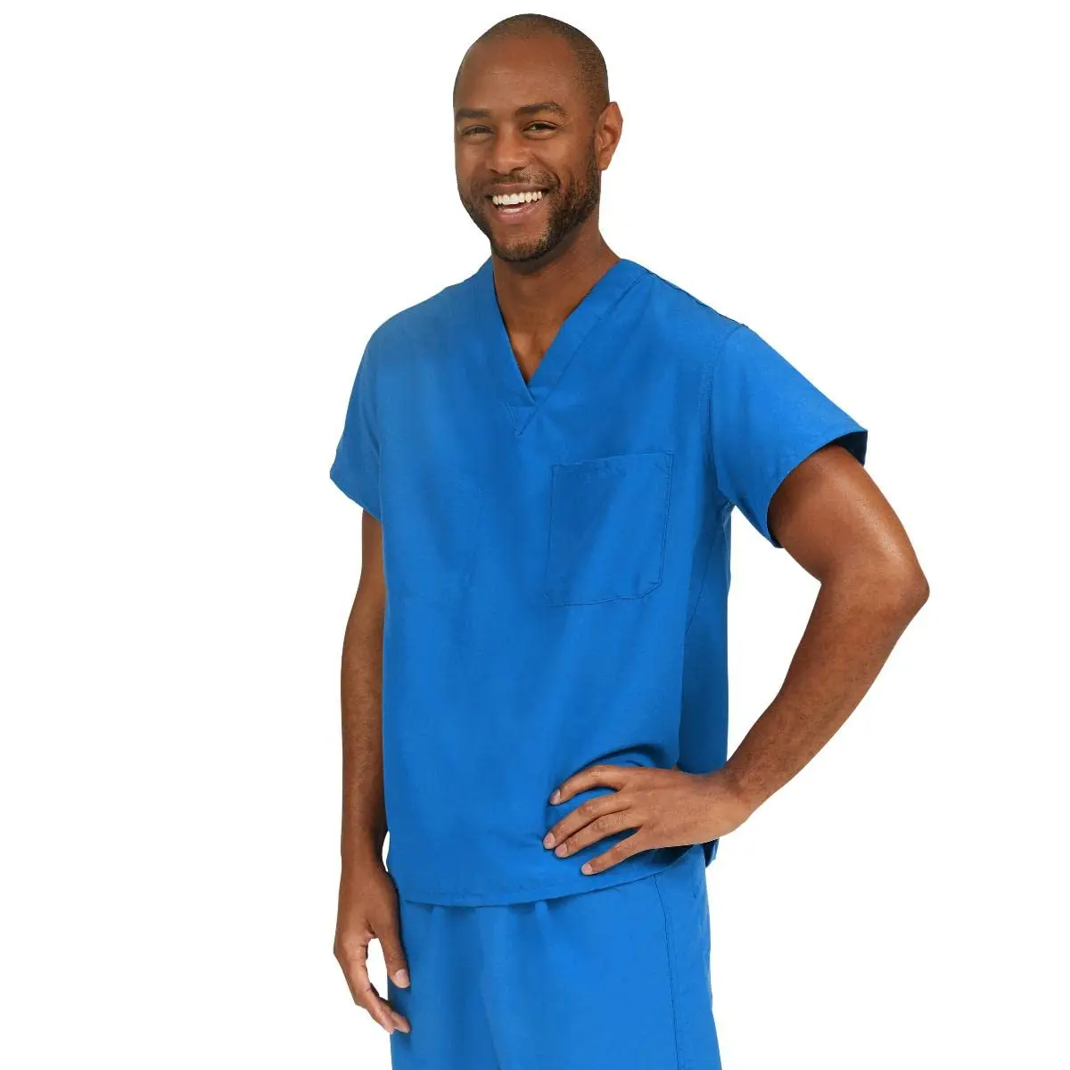 Medline PerforMAX Reversible V-Neck Scrub Top, 3XL, Royal Blue | Energy-efficient, quick-drying, durable medical scrub - view 3