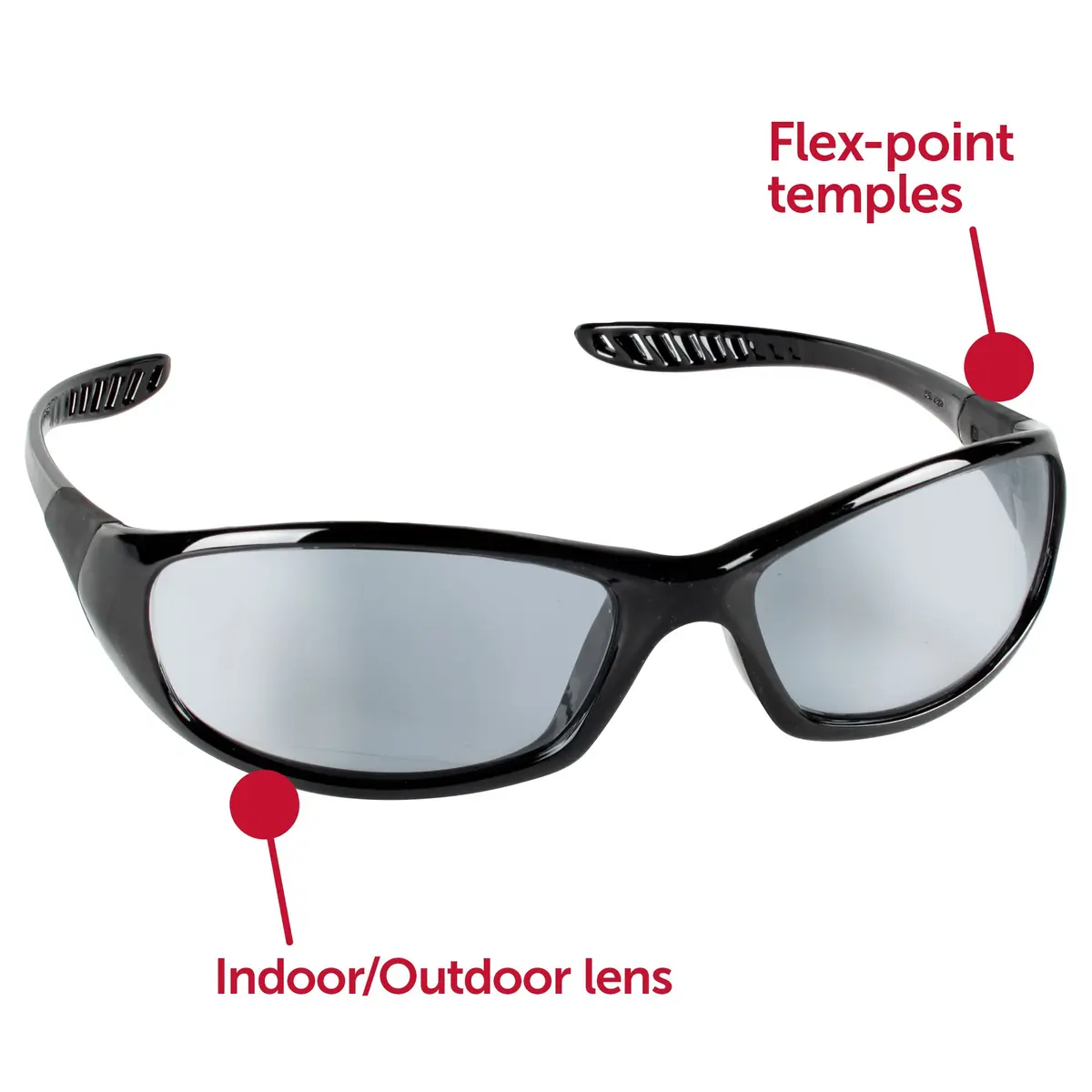 KleenGuard V40 Hellraiser Safety Glasses 12 Pairs | Indoor/Outdoor Lens, Black Frame, ANSI Z87.1+ Certified - view 2