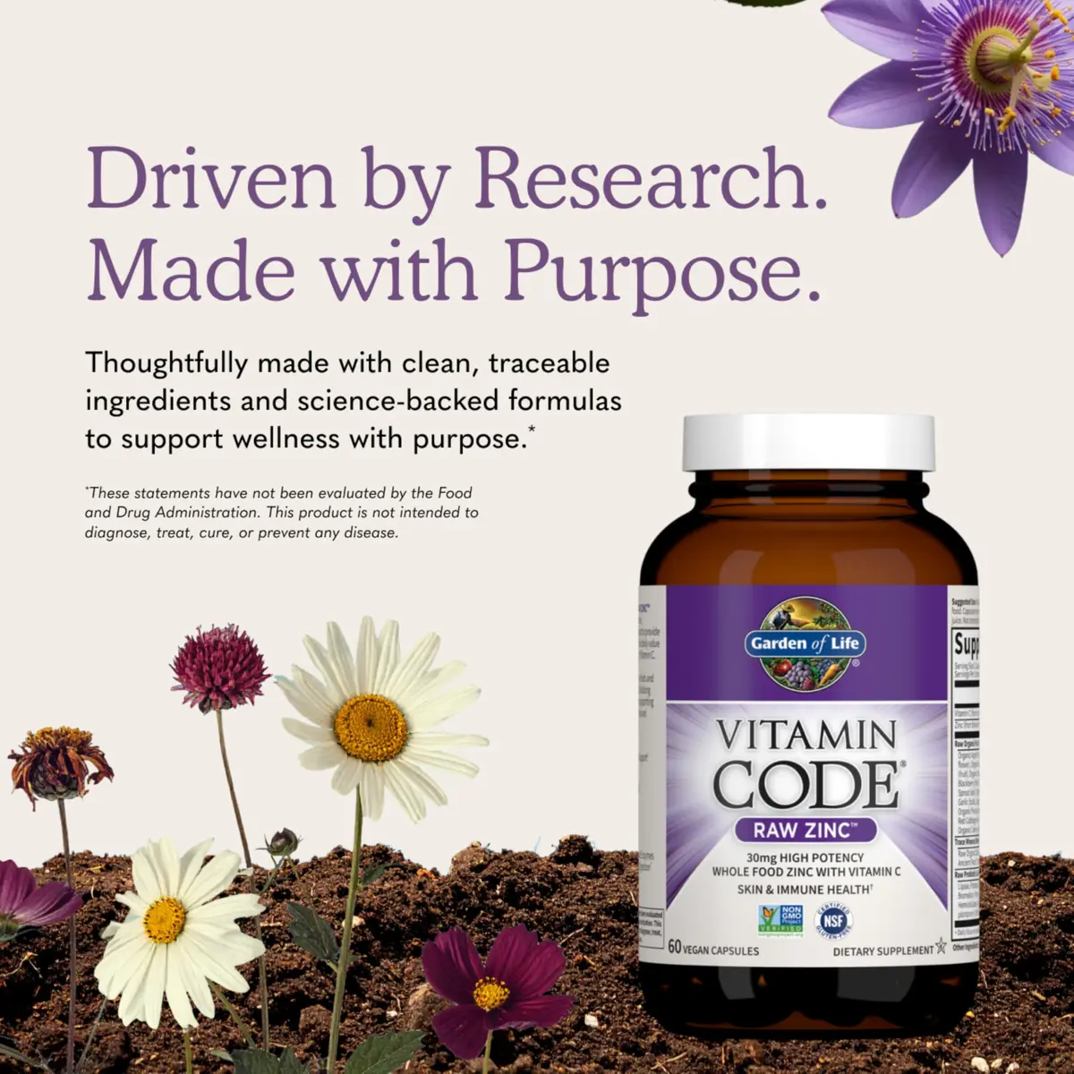 Garden of Life Vitamin Code Raw Zinc Supplement 30mg | Vegan Capsules for Immune & Skin Support - view 6