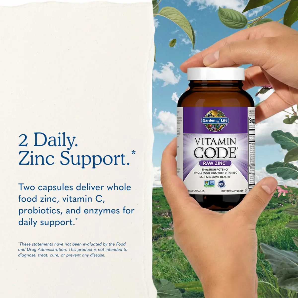 Garden of Life Vitamin Code Raw Zinc Supplement 30mg | Vegan Capsules for Immune & Skin Support - view 7