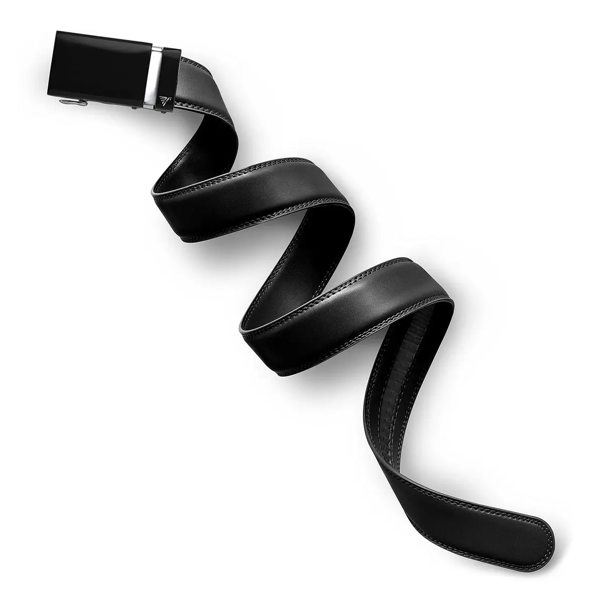 Mission Belt Men's Ratchet Belt - 35mm Black Buckle/Black Leather | Perfect Fit & Support Global Hunger (70-120 chars) - main product image