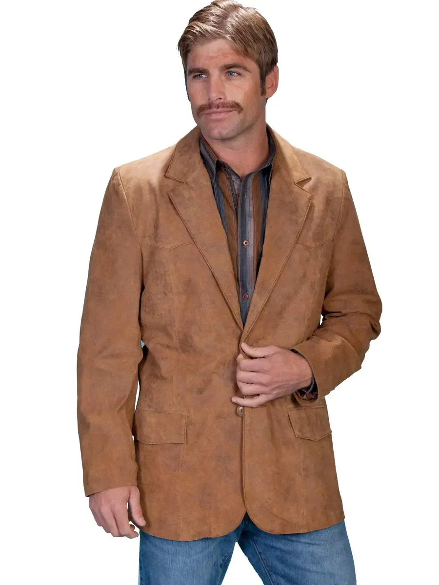 Scully Men's Oakridge Western Leather Blazer Brown 44 T | Classic Western Style Leather Blazer - main product image