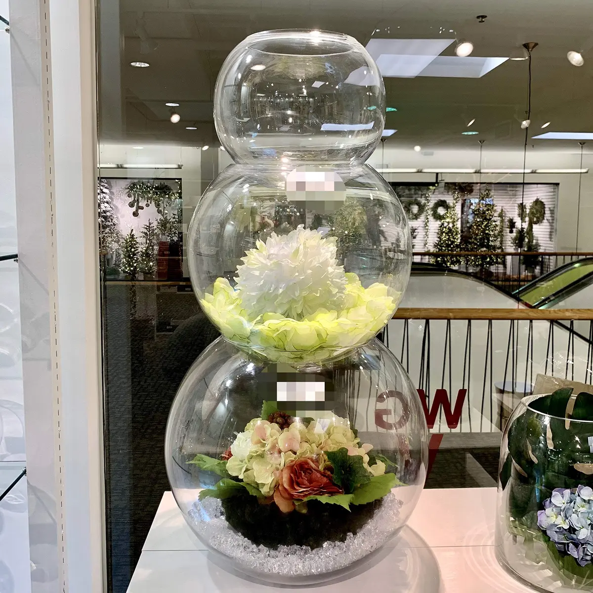 WGVI Large Glass Bubble Vase 23cm (9"D) | Handcrafted Clear Decorative Bowl for Home & Events - view 8