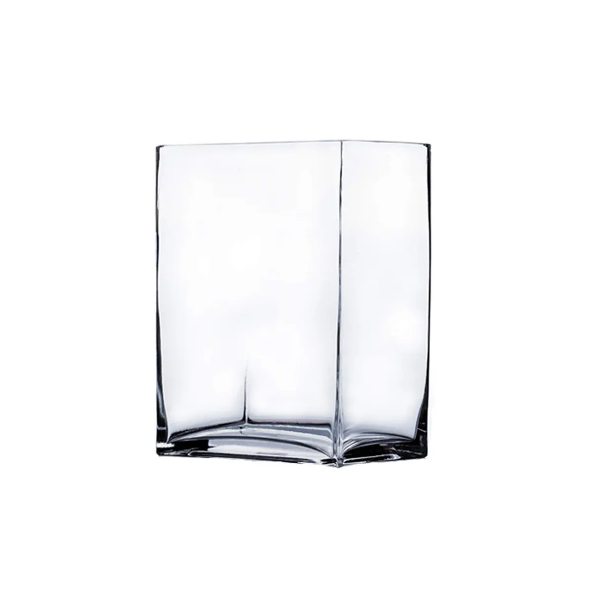 WGVI Rectangle Block Vase 6" x 4" x 6" Clear Glass Home Decor - main product image