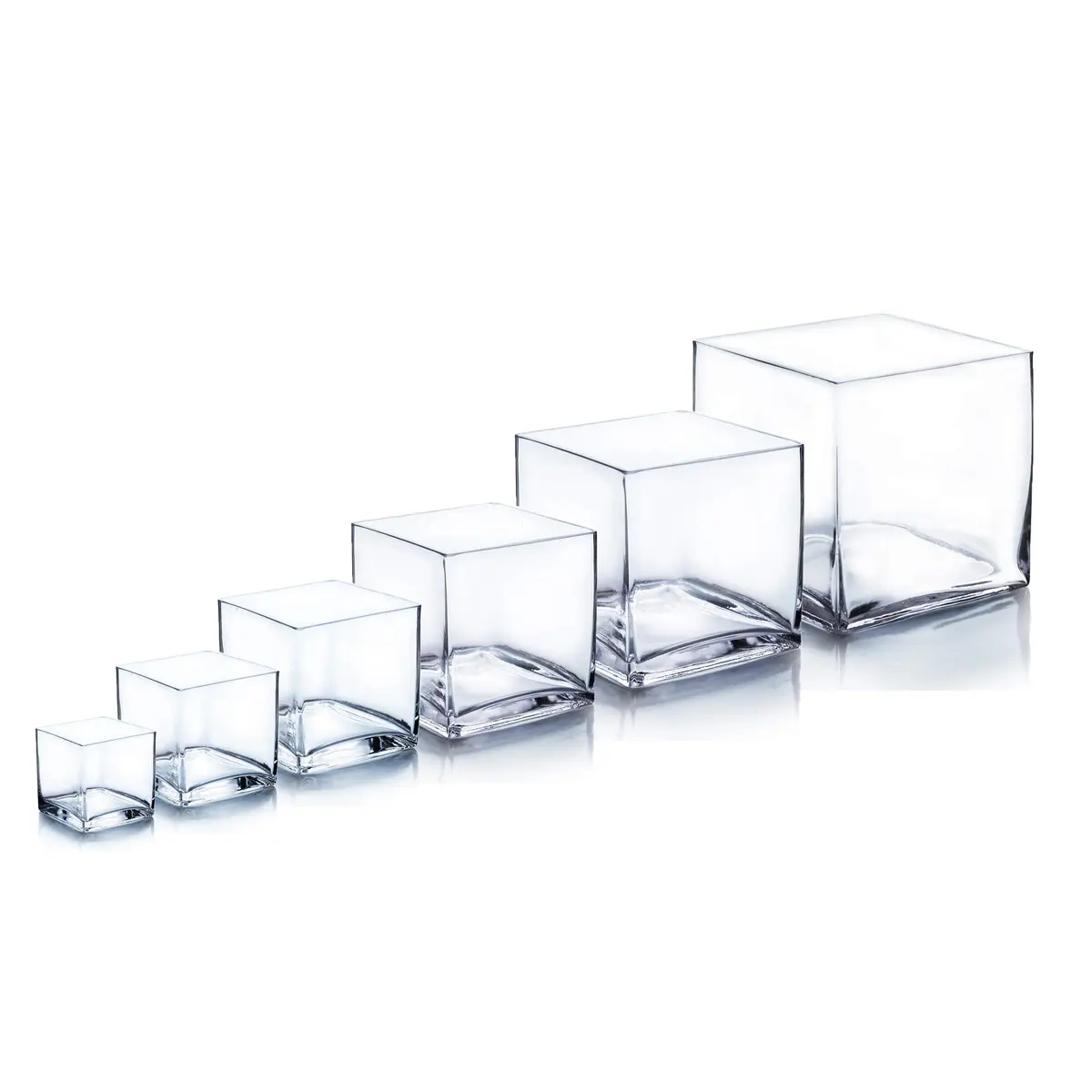 WGVI WGV Cube Glass Vase 6" Clear Elegant Floral Accent Container - view 7