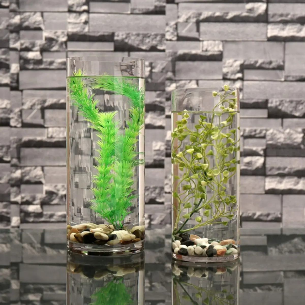 WGVI Clear Cylinder Glass Vase 18 cm (7") x 40 cm (15.75") | Large Diameter Floral Container for Weddings & Home Decor - view 6