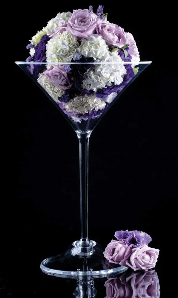 WGVI WGV Martini Glass Vase, Open 9" | Elegant Handblown Glass Centerpiece - view 5