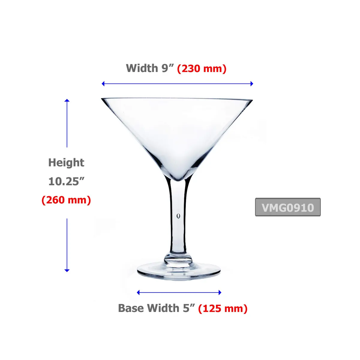 WGVI WGV Martini Glass Vase, Open 9" | Elegant Handblown Glass Centerpiece - view 2
