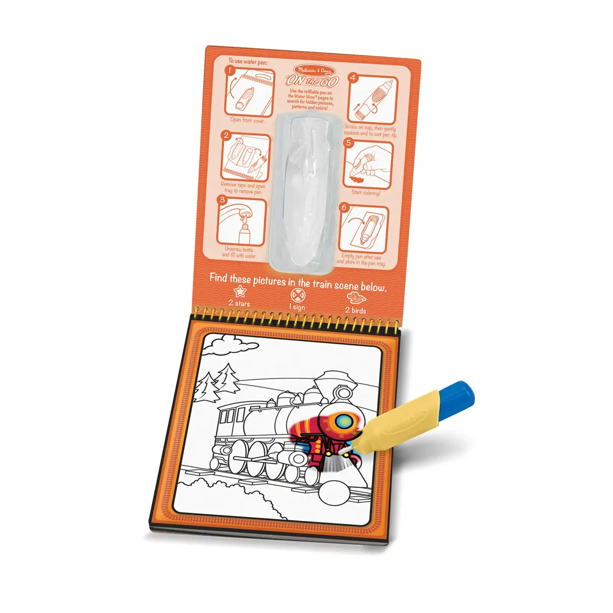 Melissa & Doug On The Go Water Wow! Mess Free Coloring Book Vehicles 25.4cm (10in) | FSC Certified Activity Pad - view 4