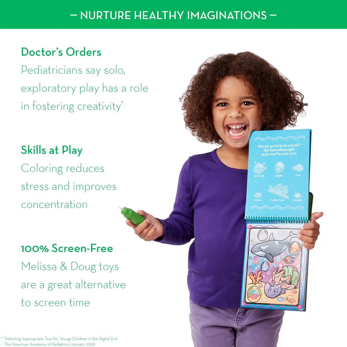 Melissa & Doug On the Go Water Wow! Animals Activity Pad | Mess-Free Water Reveal Coloring Book with Refillable Pen, 4 Pages, Ages 3+ - view 8