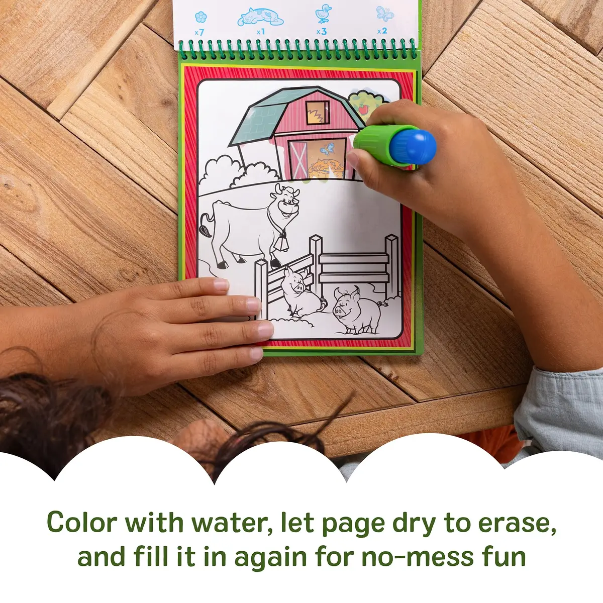 Melissa & Doug On the Go Water Wow! Animals Activity Pad | Mess-Free Water Reveal Coloring Book with Refillable Pen, 4 Pages, Ages 3+ - view 2
