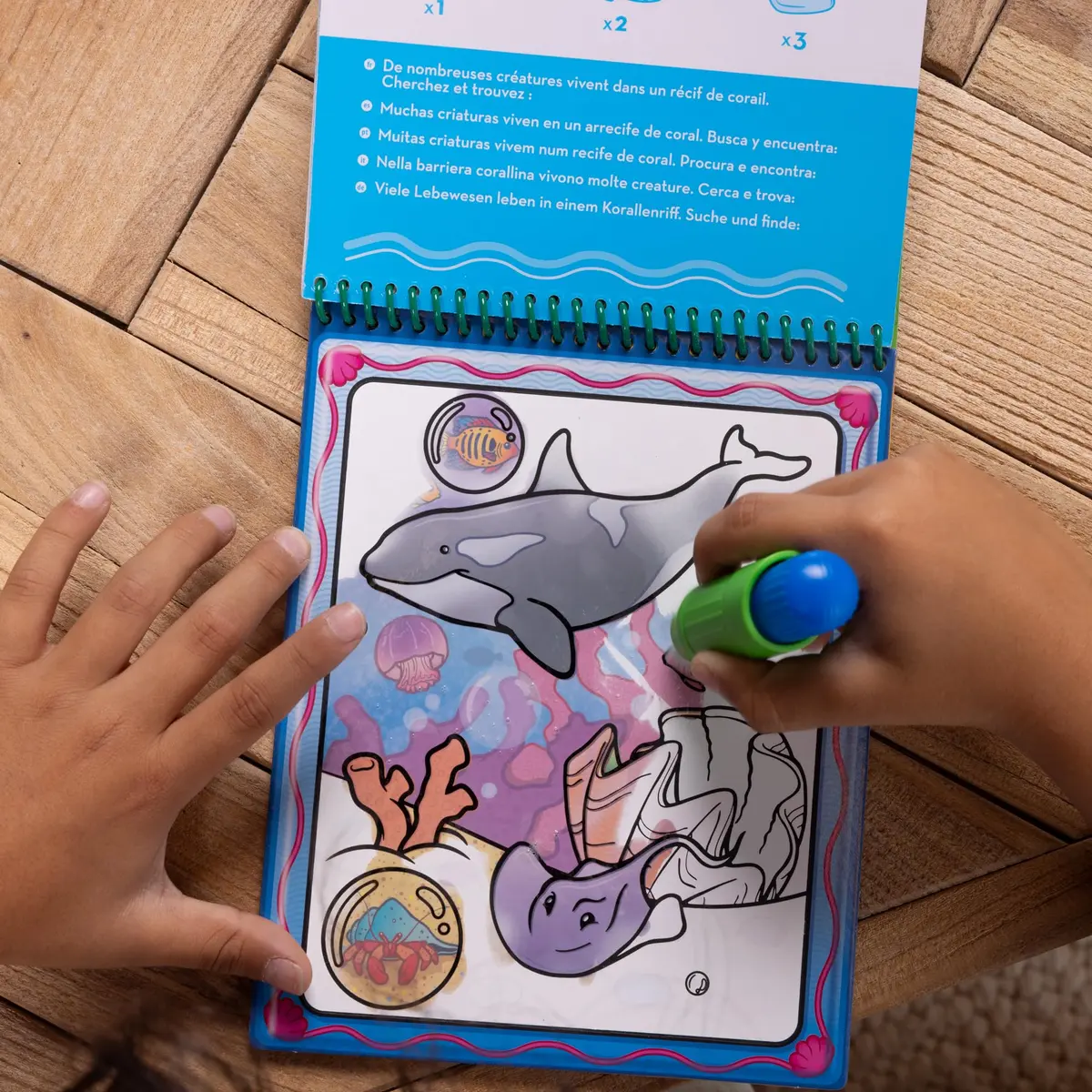 Melissa & Doug On the Go Water Wow! Animals Activity Pad | Mess-Free Water Reveal Coloring Book with Refillable Pen, 4 Pages, Ages 3+ - view 4