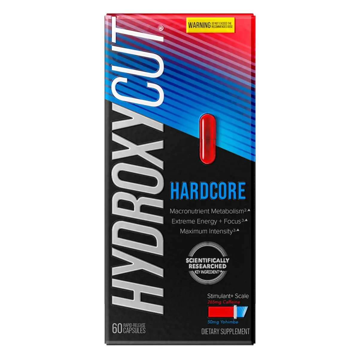 Hydroxycut Hardcore Thermogenic Supplement 60 Capsules | Metabolism Support with 265mg Caffeine - main product image