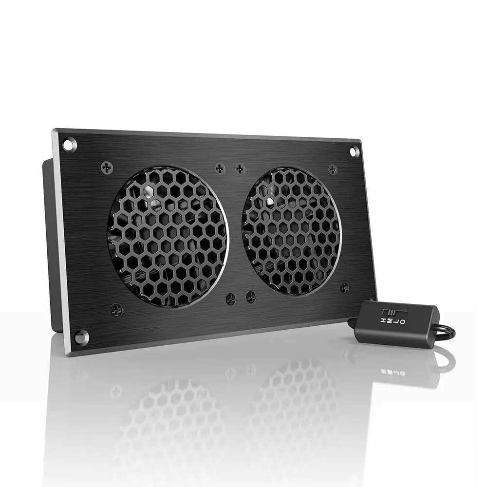 AC Infinity AIRPLATE S5 Cabinet Cooling Fan 8" (20.3 cm) with Speed Controller | 52 CFM, 18 dBa, Dual Ball Bearings - main product image