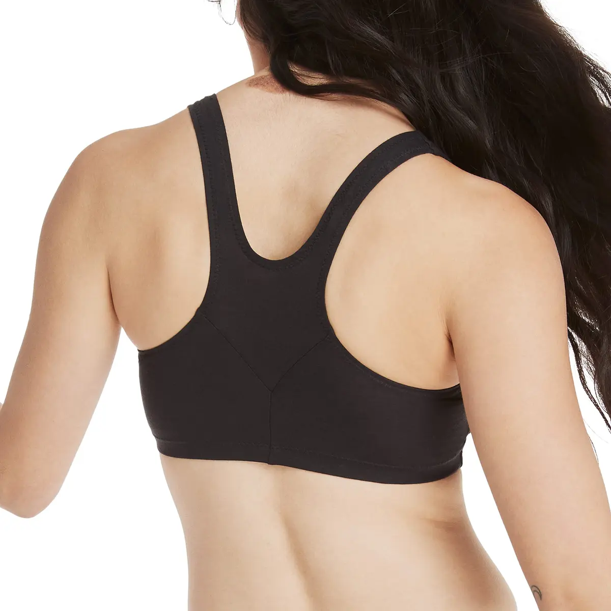 Hanes Women's Stretch Cotton Low Impact Sports Bras - 2 Pack, White/Black, Small | Wireless, Support & Comfort - view 5