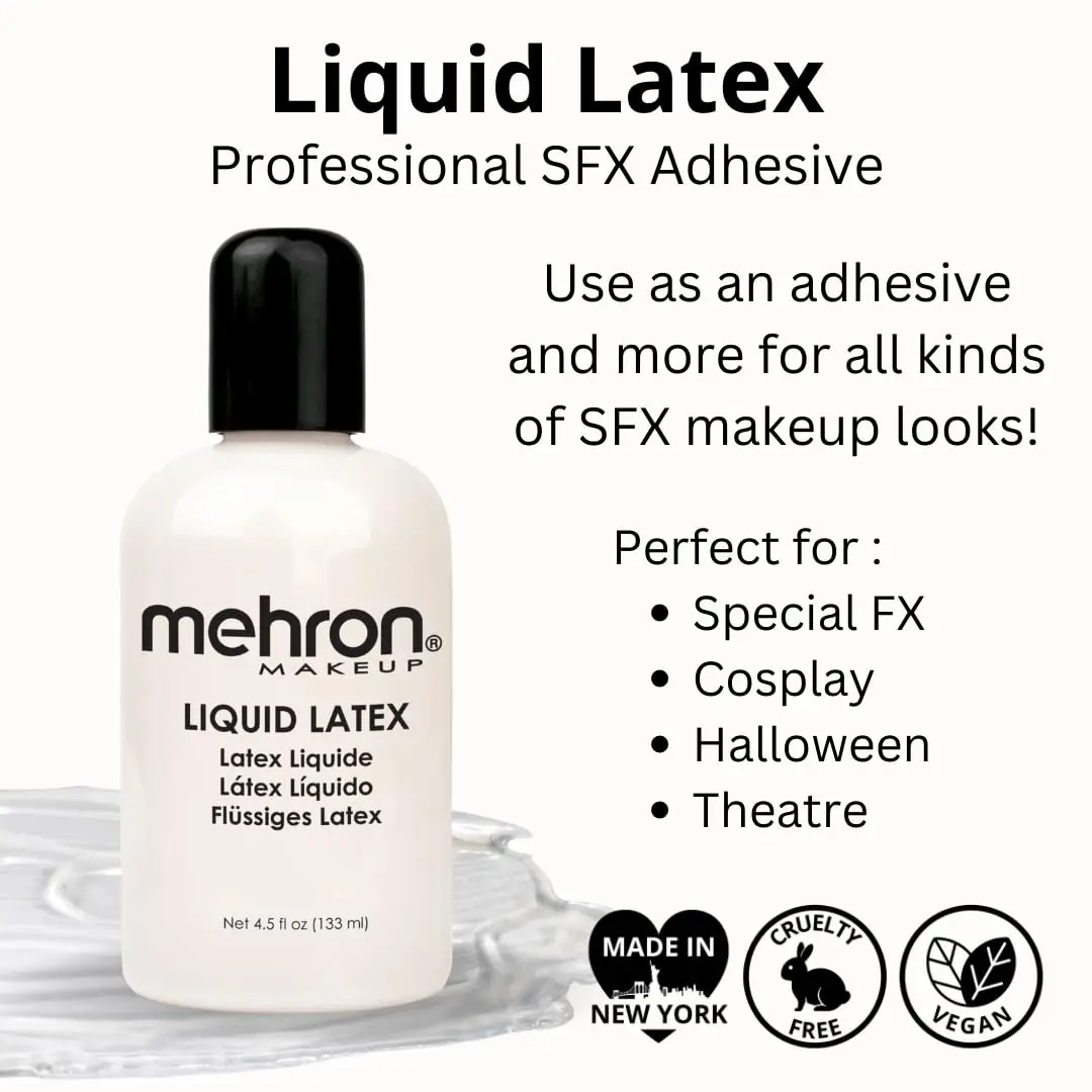Mehron Makeup Liquid Latex - 4.5 oz CLEAR | Special FX Adhesive for Professional Effects - view 3