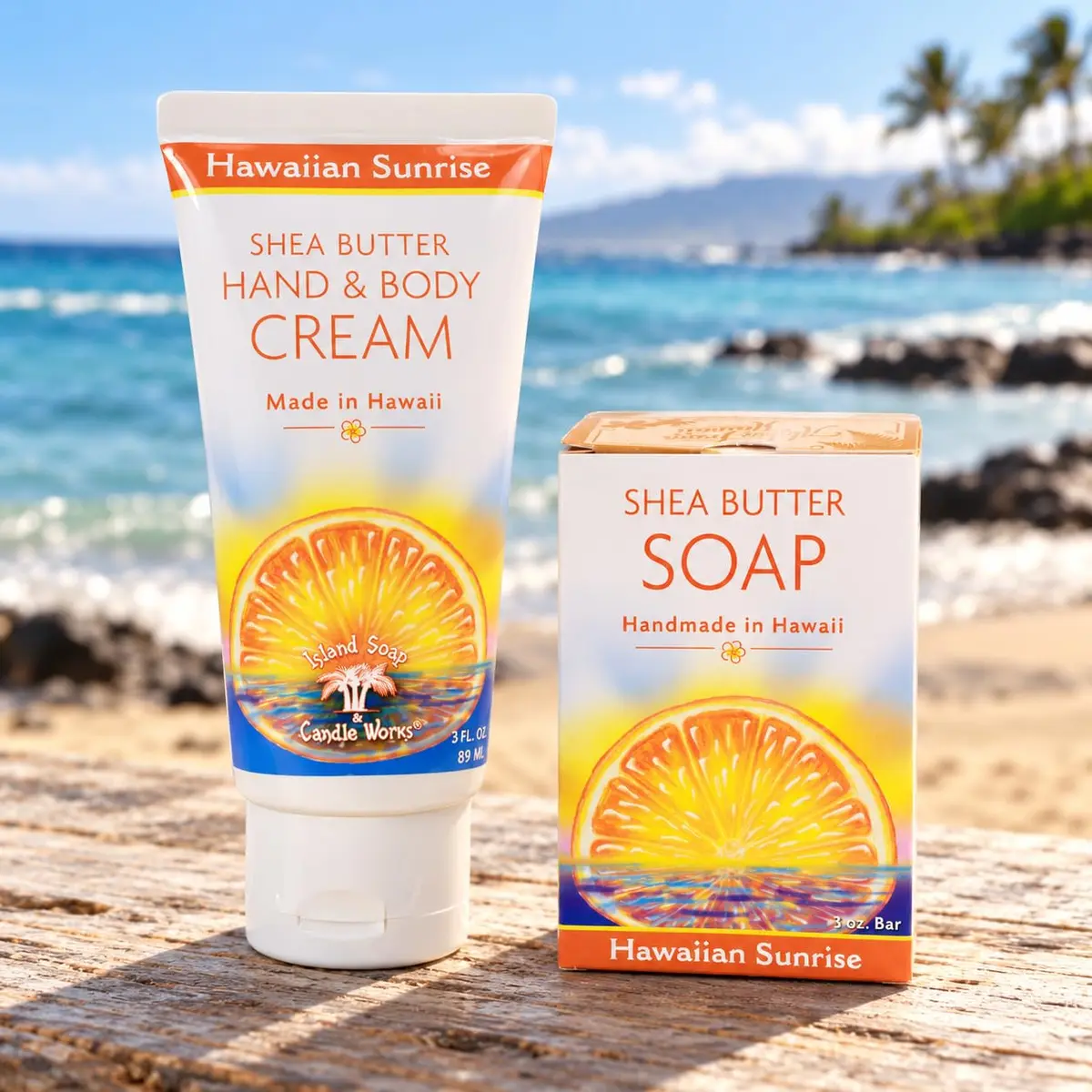 Island Soap & Candle Works Hawaiian Sunrise Body Cream 3 Oz | Refreshing Citrus & Shea Butter - view 5