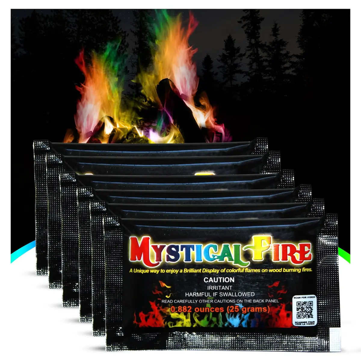 Mystical Fire Color Changing Packets – 24 Pack | Vibrant Flames for Outdoor Fire Pits & Campfires - main product image