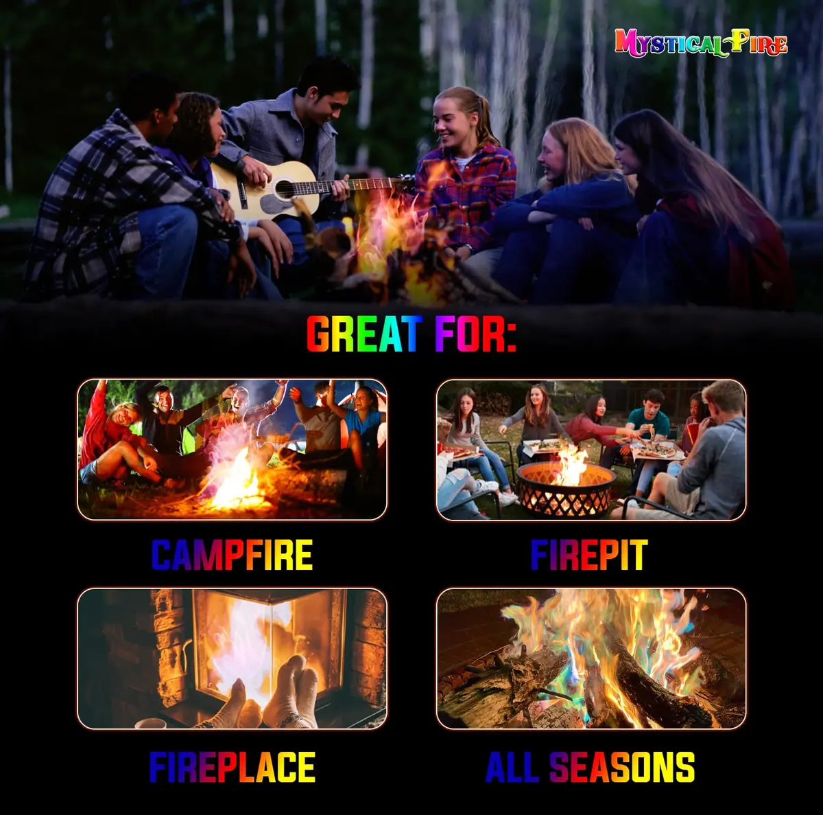 Mystical Fire Color Changing Packets – 24 Pack | Vibrant Flames for Outdoor Fire Pits & Campfires - view 6