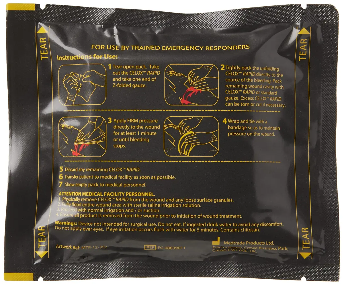 Celox RAPID Z-Folded Gauze 7.6cm x 1.5M (1 Count) | Stops Severe Bleeding in 60 Seconds - view 2