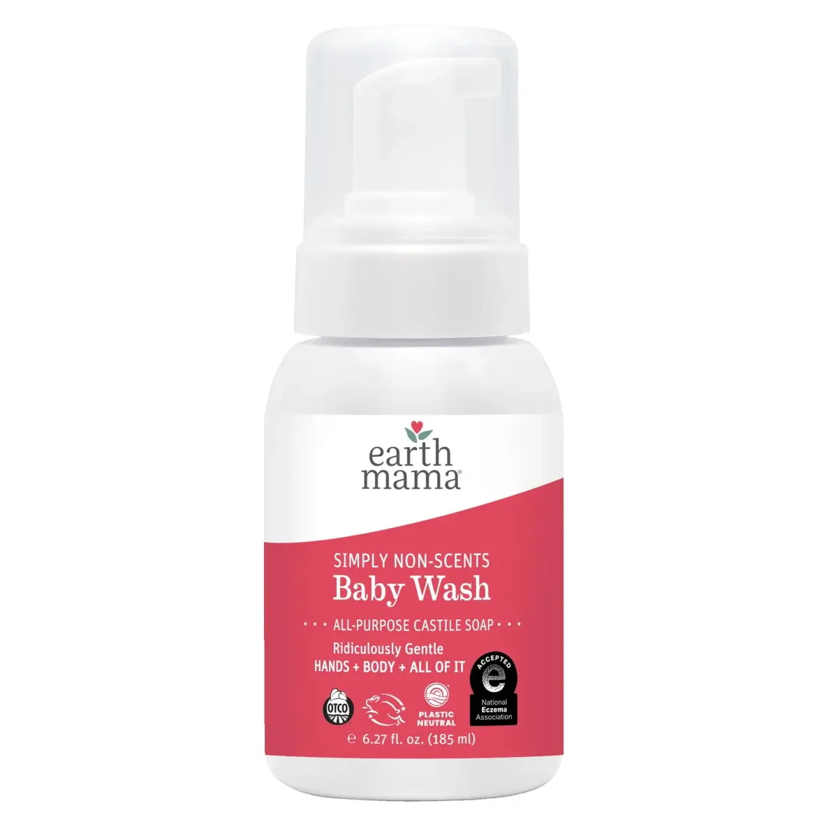 Earth Mama Simply Non-Scents Baby Wash Foaming Hand Soap 186ml (6.27 Fl Oz) | National Eczema Association Seal of Acceptance - main product image