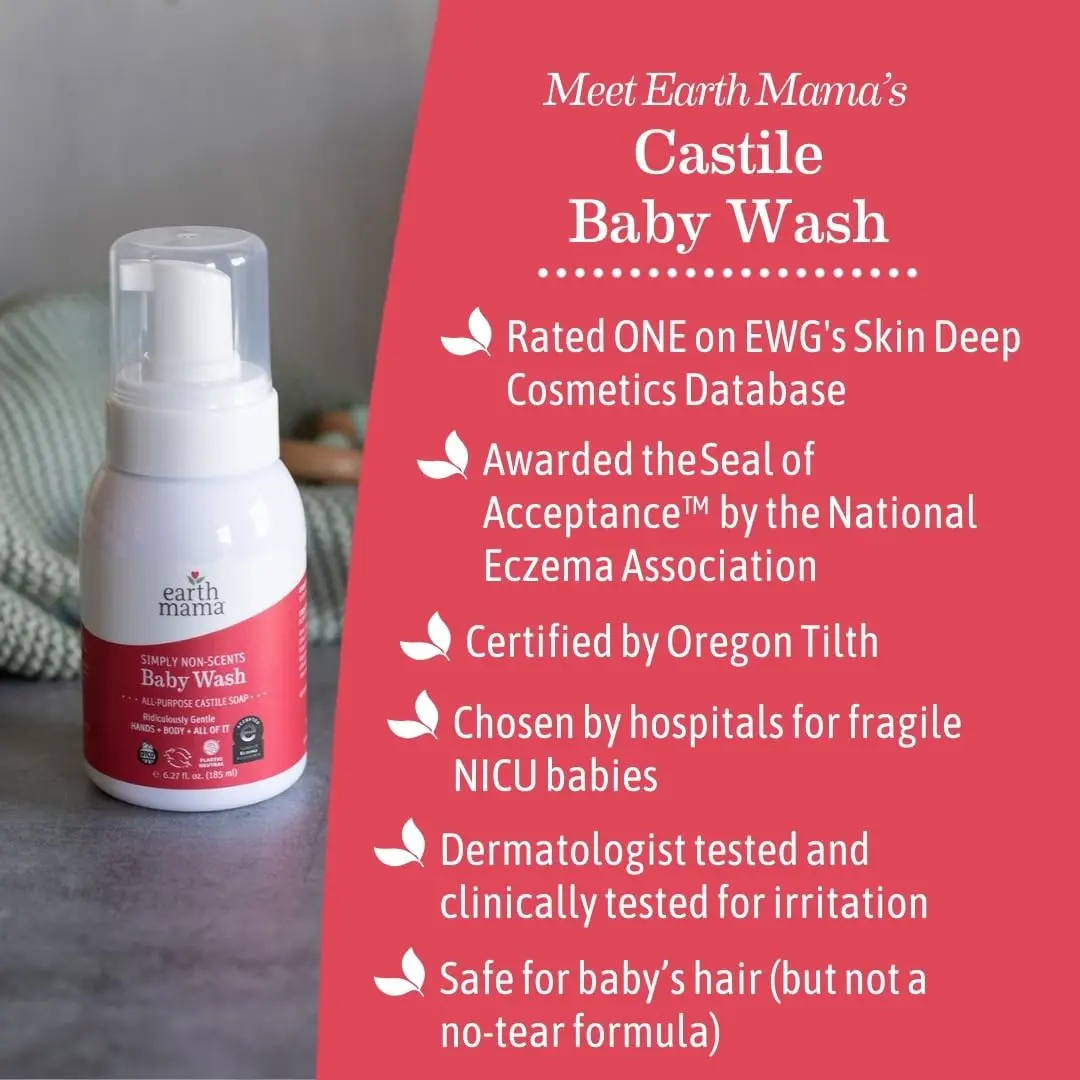 Earth Mama Simply Non-Scents Baby Wash Foaming Hand Soap 186ml (6.27 Fl Oz) | National Eczema Association Seal of Acceptance - view 8