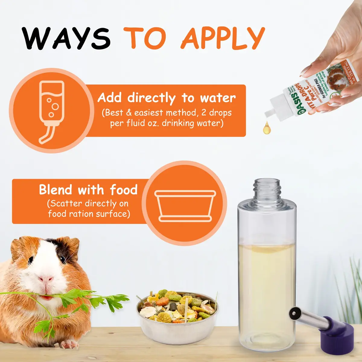 Kordon Oasis Vita-Drops-Pure C for Guinea Pig 2 Fl Oz | Supports Immune & Well-being - view 4