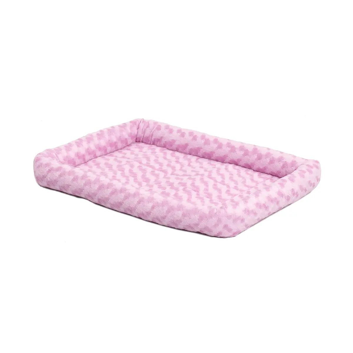MidWest Homes for Pets QuietTime Bolster Dog Bed 45.7cm (18 Inch) | Plush Pink Crate Mat for Toy Breeds & Cats - main product image