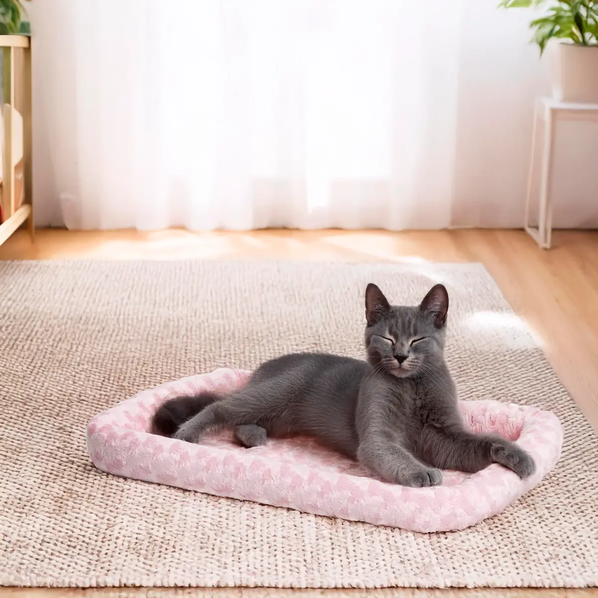 MidWest Homes for Pets QuietTime Bolster Dog Bed 45.7cm (18 Inch) | Plush Pink Crate Mat for Toy Breeds & Cats - view 2