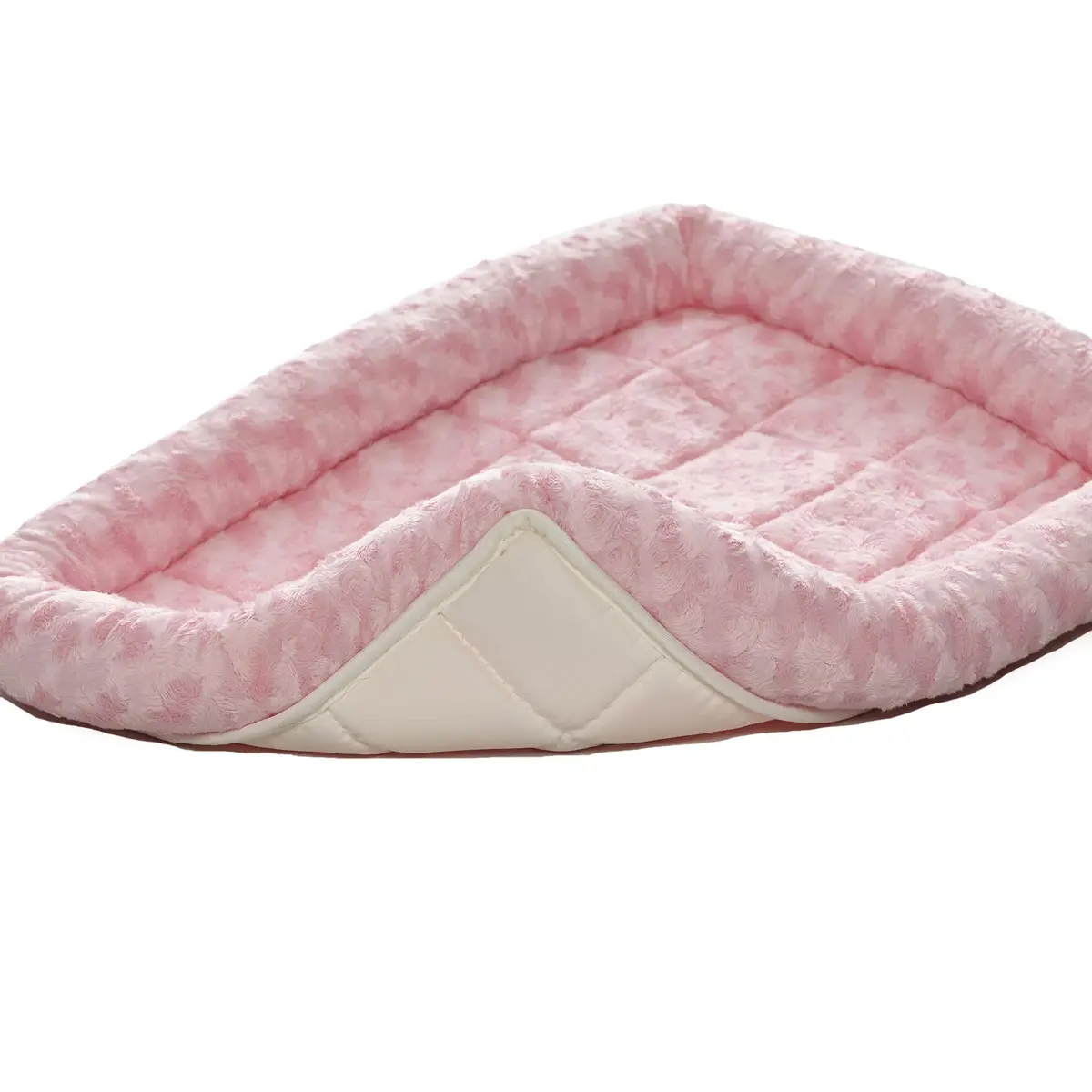 MidWest Homes for Pets QuietTime Bolster Dog Bed 45.7cm (18 Inch) | Plush Pink Crate Mat for Toy Breeds & Cats - view 3