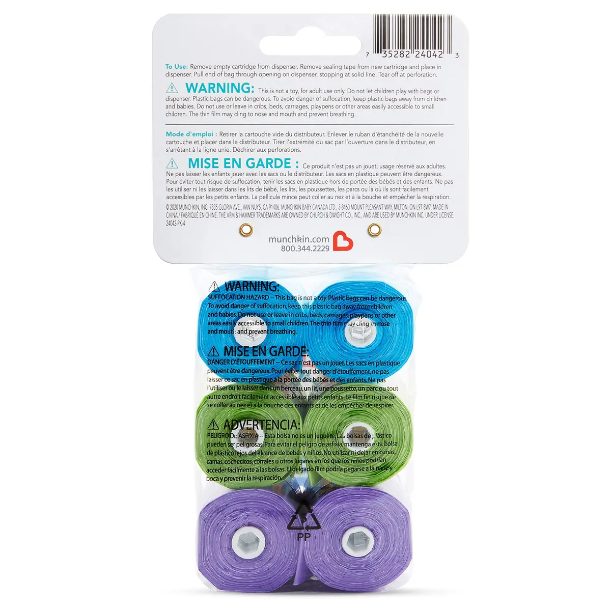 Munchkin Arm & Hammer Diaper Bag Refills Lavender Scent 72 Bags | Odor Control for On-the-Go - view 5