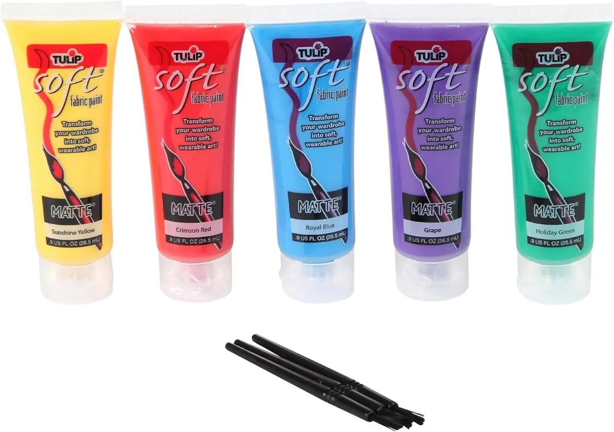 TULIP Soft Fabric Paint, 4.5 fl oz (133 ml), Primary Colors | Vibrant, Flexible & Washable Fabric Paint - main product image