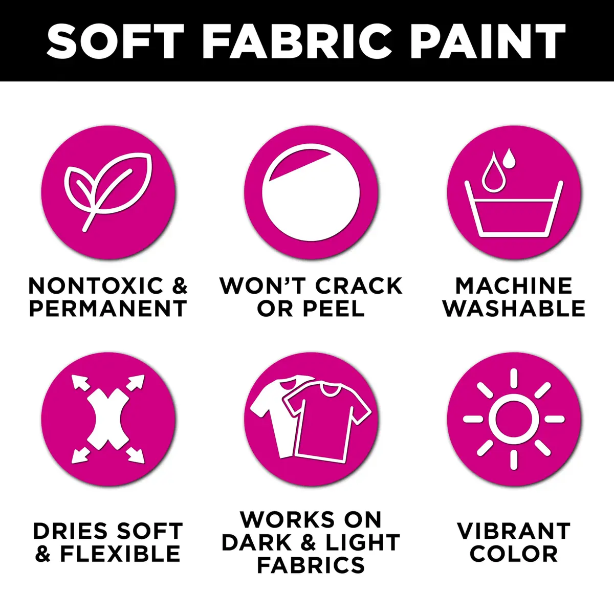 TULIP Soft Fabric Paint, 4.5 fl oz (133 ml), Primary Colors | Vibrant, Flexible & Washable Fabric Paint - view 3