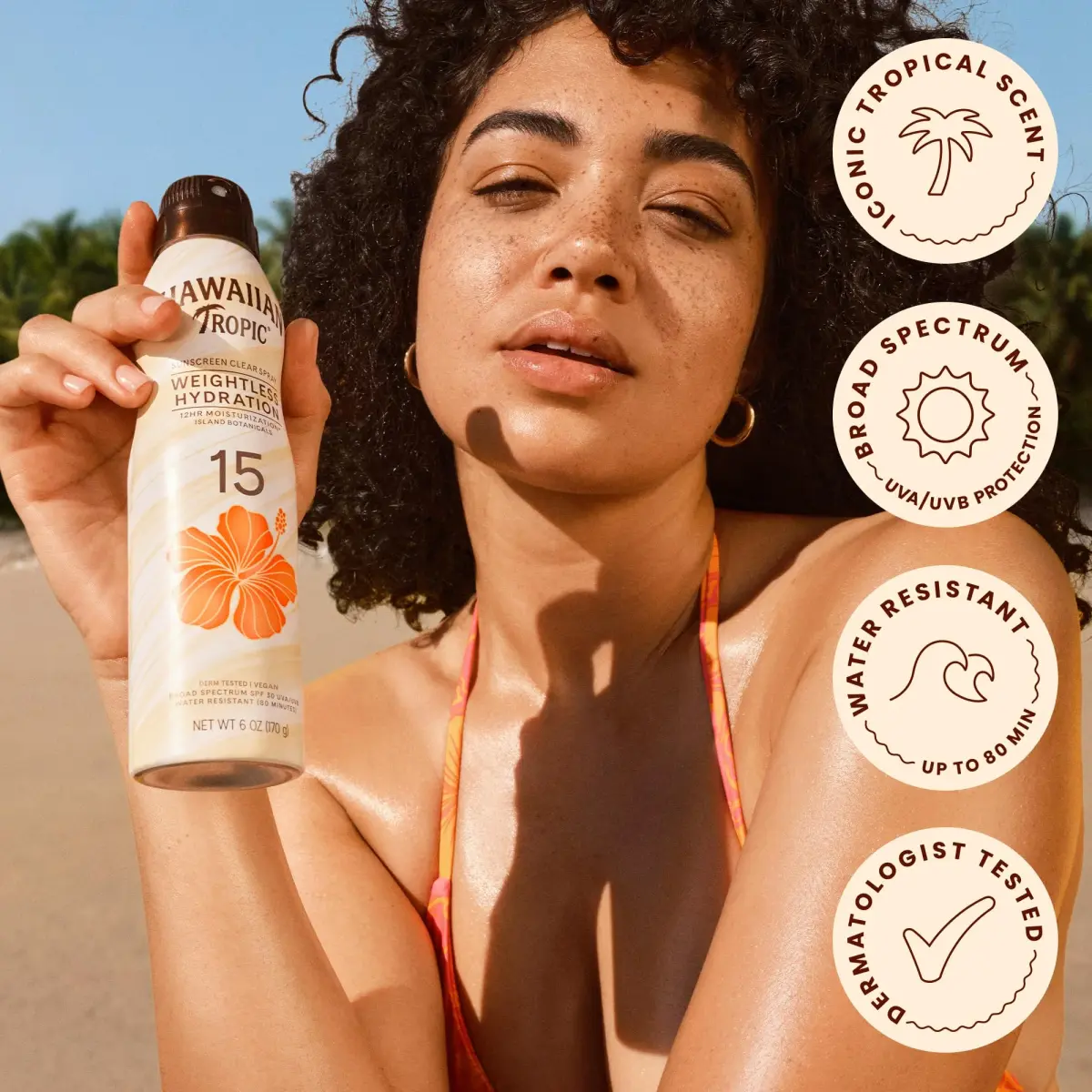 Hawaiian Tropic Silk Hydration Weightless Hydration Sunscreen Spray SPF 15, 177ml (6 Ounce) | Broad Spectrum UVA/UVB Protection - view 5