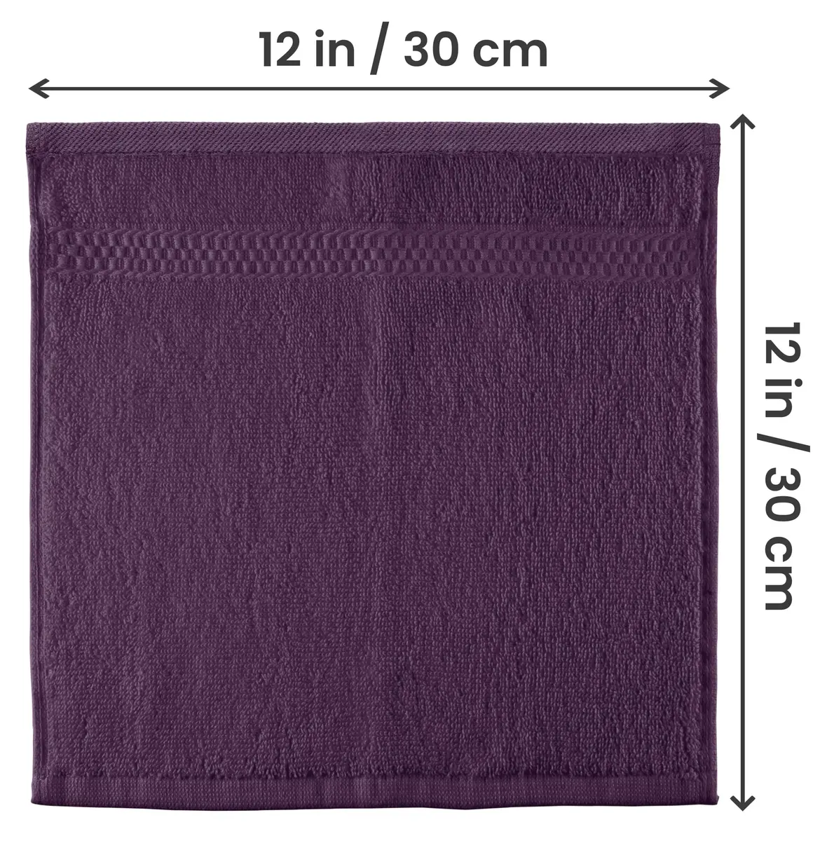 Utopia Towels 12 Pack Premium Wash Cloths, 12x12 in, 100% Cotton, Plum | Highly Absorbent & Soft - view 2