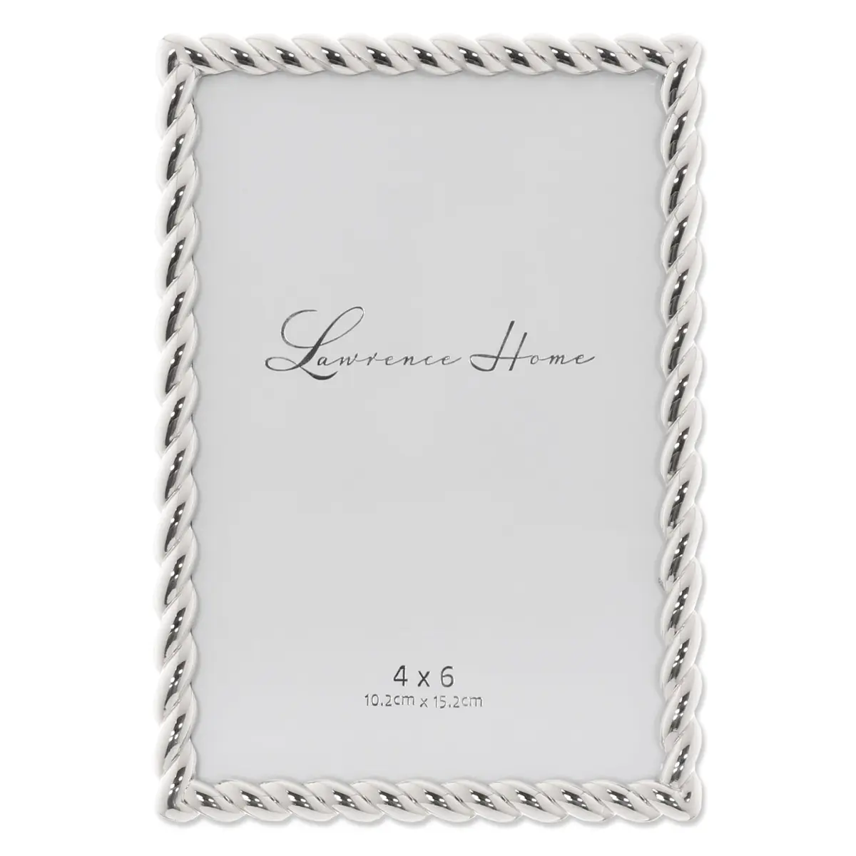 Lawrence Frames Silver Rope Design Picture Frame 4x6 | Elegant Metal Wall & Tabletop Decor - main product image