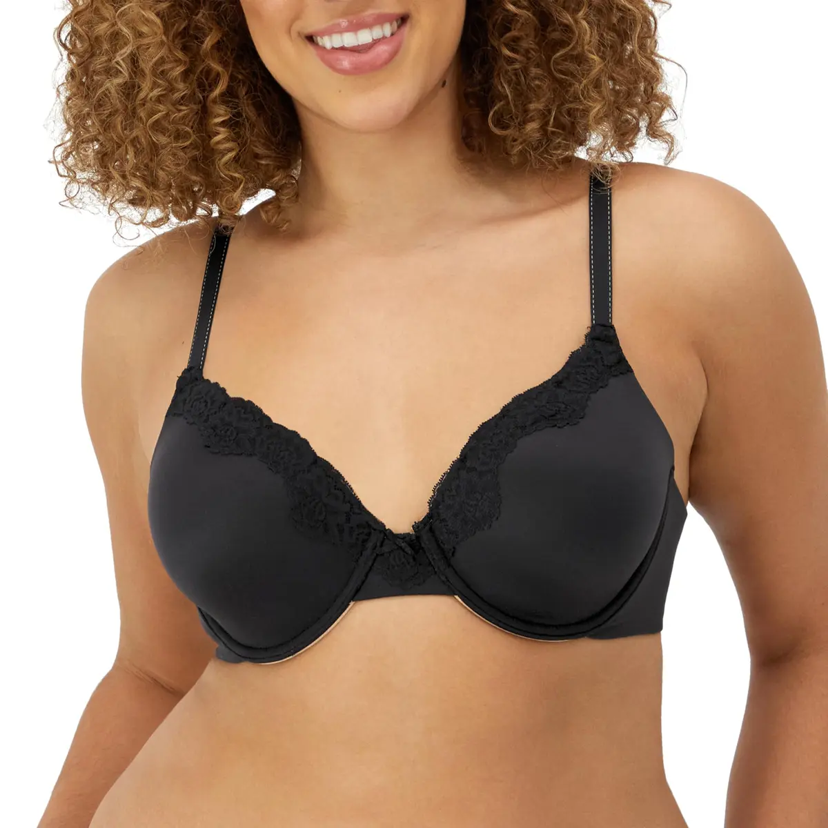 Maidenform Comfort Devotion Embellished Bra 34DD | Full Coverage, Soft Satin Microfiber, Convertible Straps - main product image