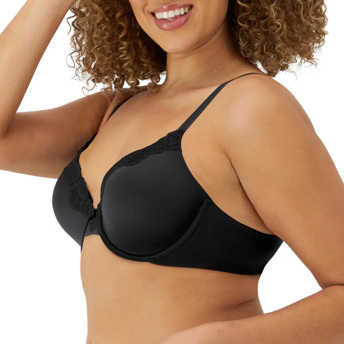 Maidenform Comfort Devotion Embellished Bra 34DD | Full Coverage, Soft Satin Microfiber, Convertible Straps - view 2