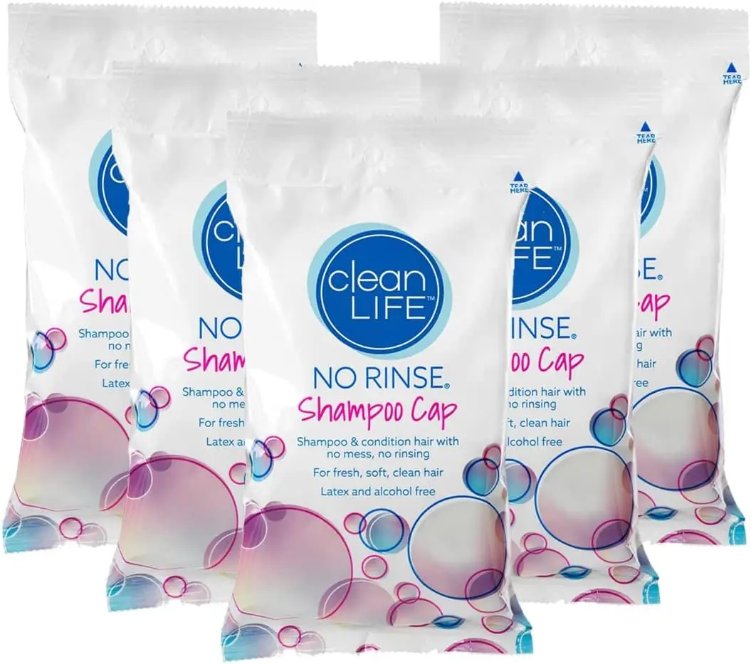 No-Rinse Hypoallergenic Shampoo Cap (5 Count, 0.01 oz) | Waterless Hair Washing for Elderly & Travel - main product image