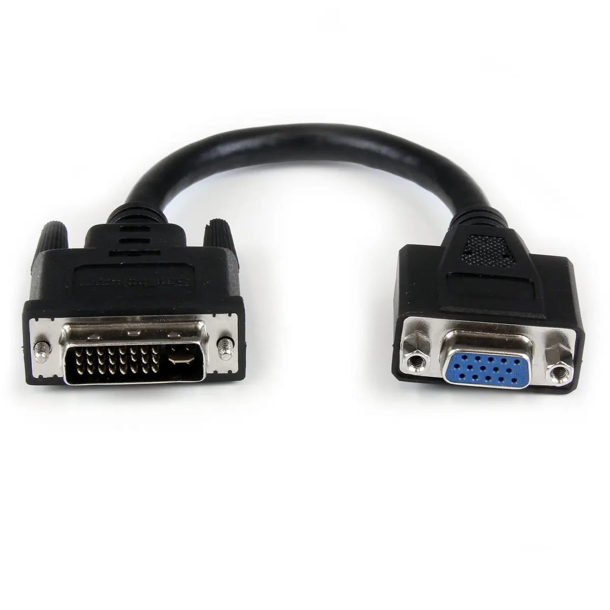StarTech 8in DVI to VGA Adapter Cable, Male to Female | High-Quality DVI-I to VGA Conversion - main product image