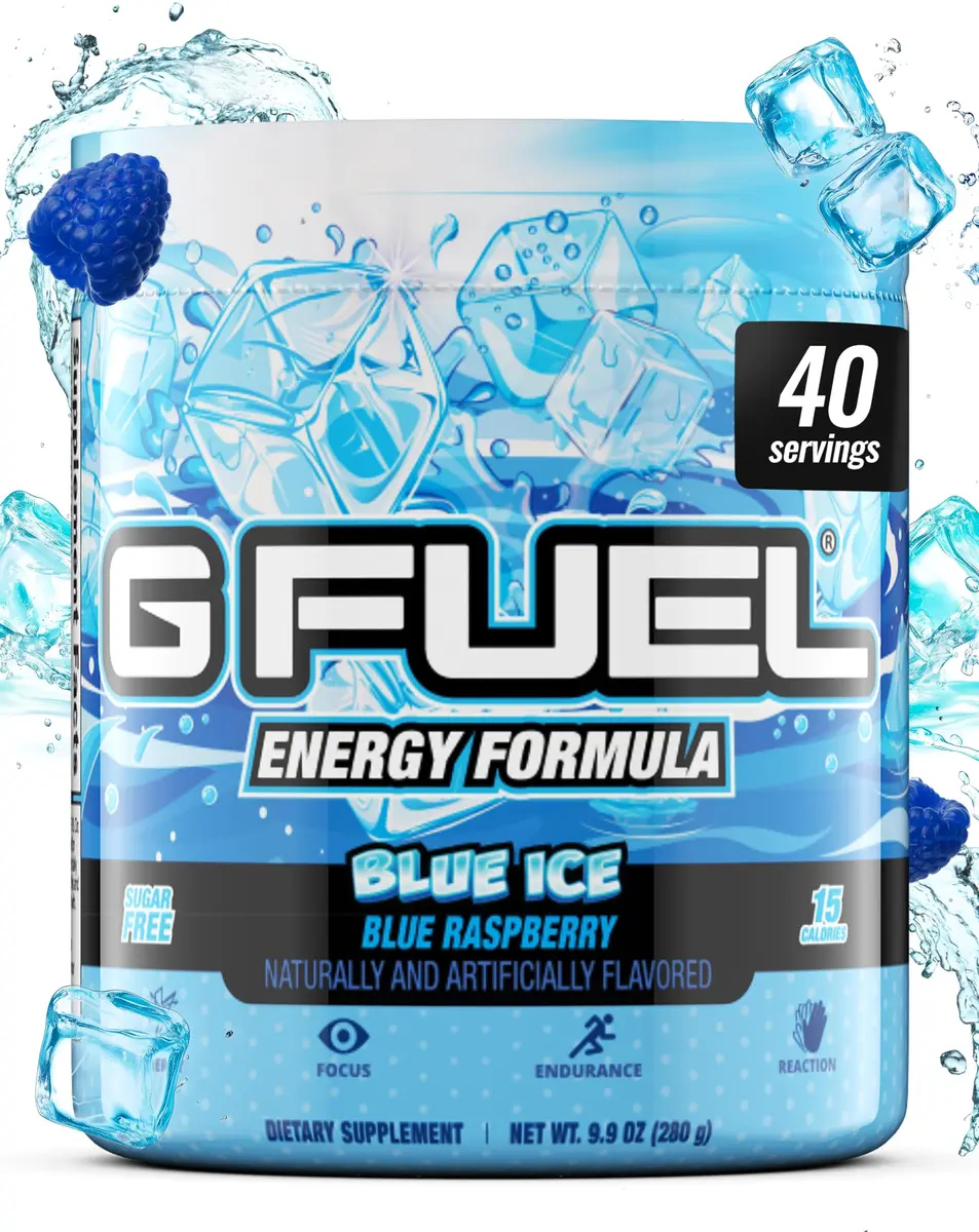 G Fuel Blue Ice Energy Drink Powder, 9.8kg (40 Servings) | Sugar Free Focus Amino with Antioxidants - main product image