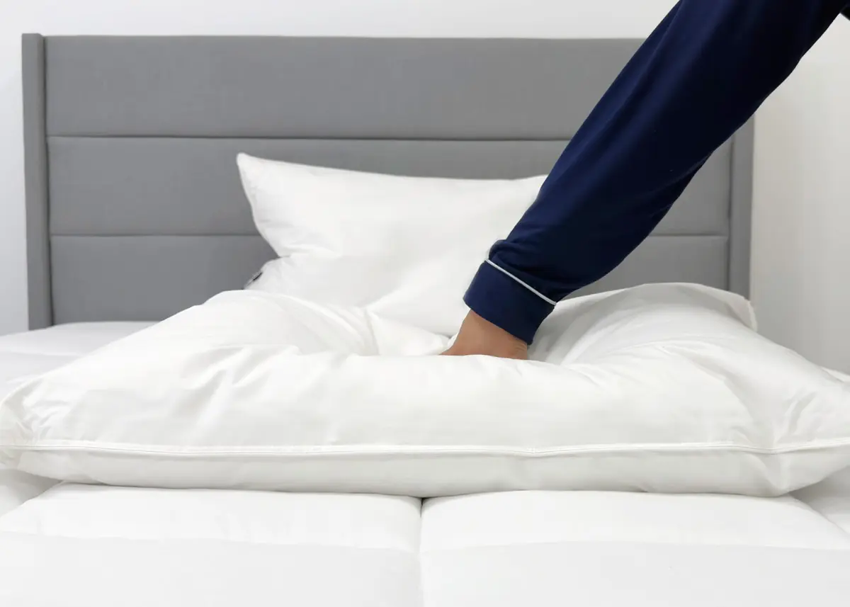 Pillowtex Hotel Feather & Down King Pillow Set (2 Pack) | Medium-Firm Support, White, Cotton Cover - view 6