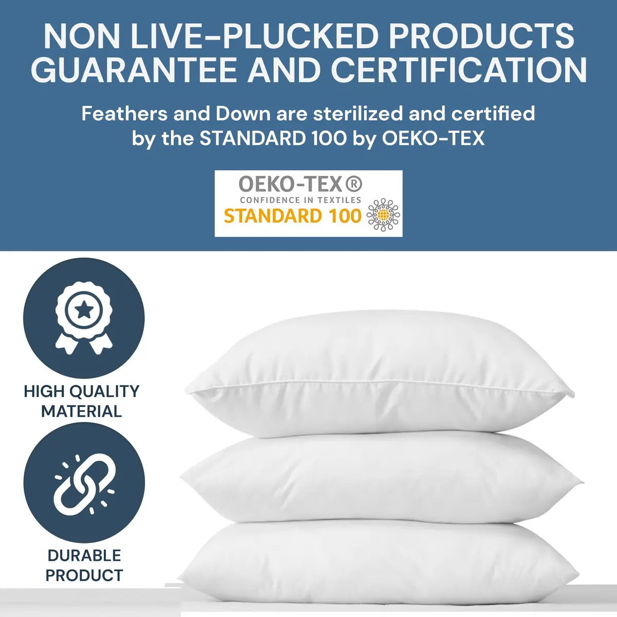Pillowtex Hotel Feather & Down King Pillow Set (2 Pack) | Medium-Firm Support, White, Cotton Cover - view 10