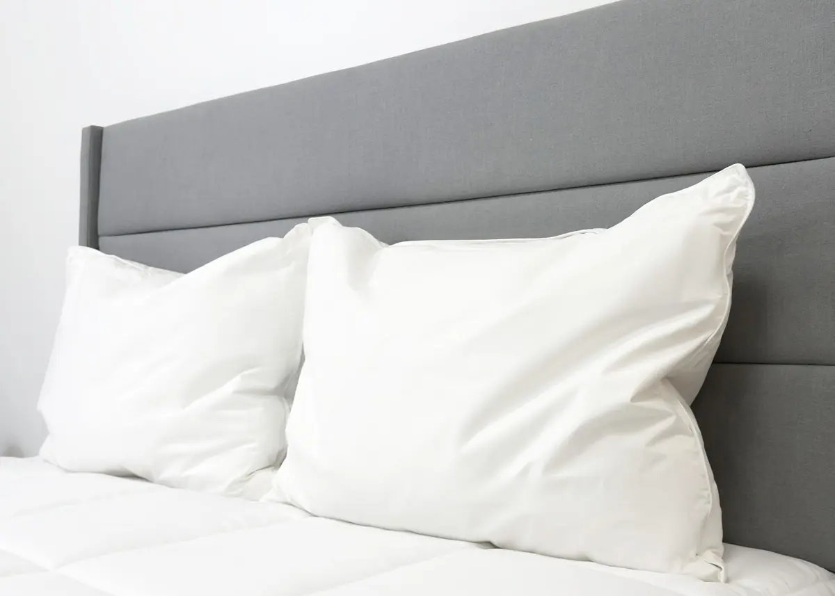 Pillowtex Hotel Feather & Down King Pillow Set (2 Pack) | Medium-Firm Support, White, Cotton Cover - view 4