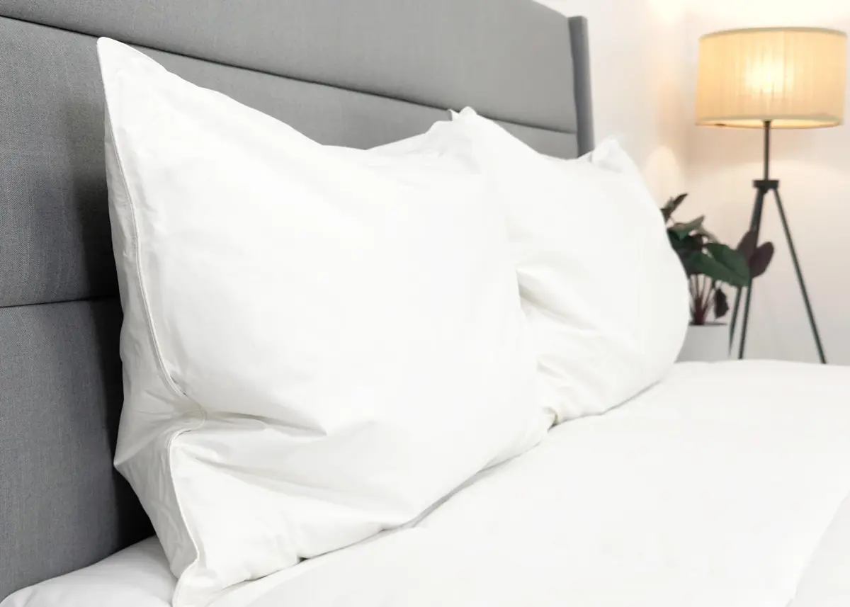 Pillowtex Hotel Feather & Down King Pillow Set (2 Pack) | Medium-Firm Support, White, Cotton Cover - view 5