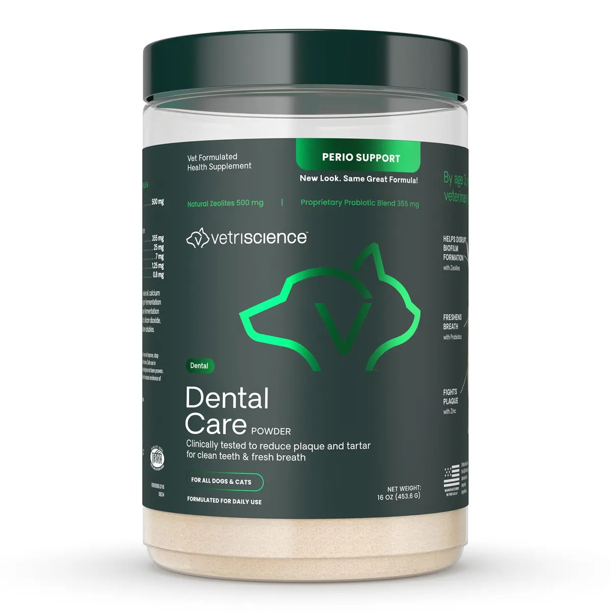 VETRISCIENCE Dental Care Powder 16 Oz | Supports Oral Hygiene & Fresh Breath - main product image