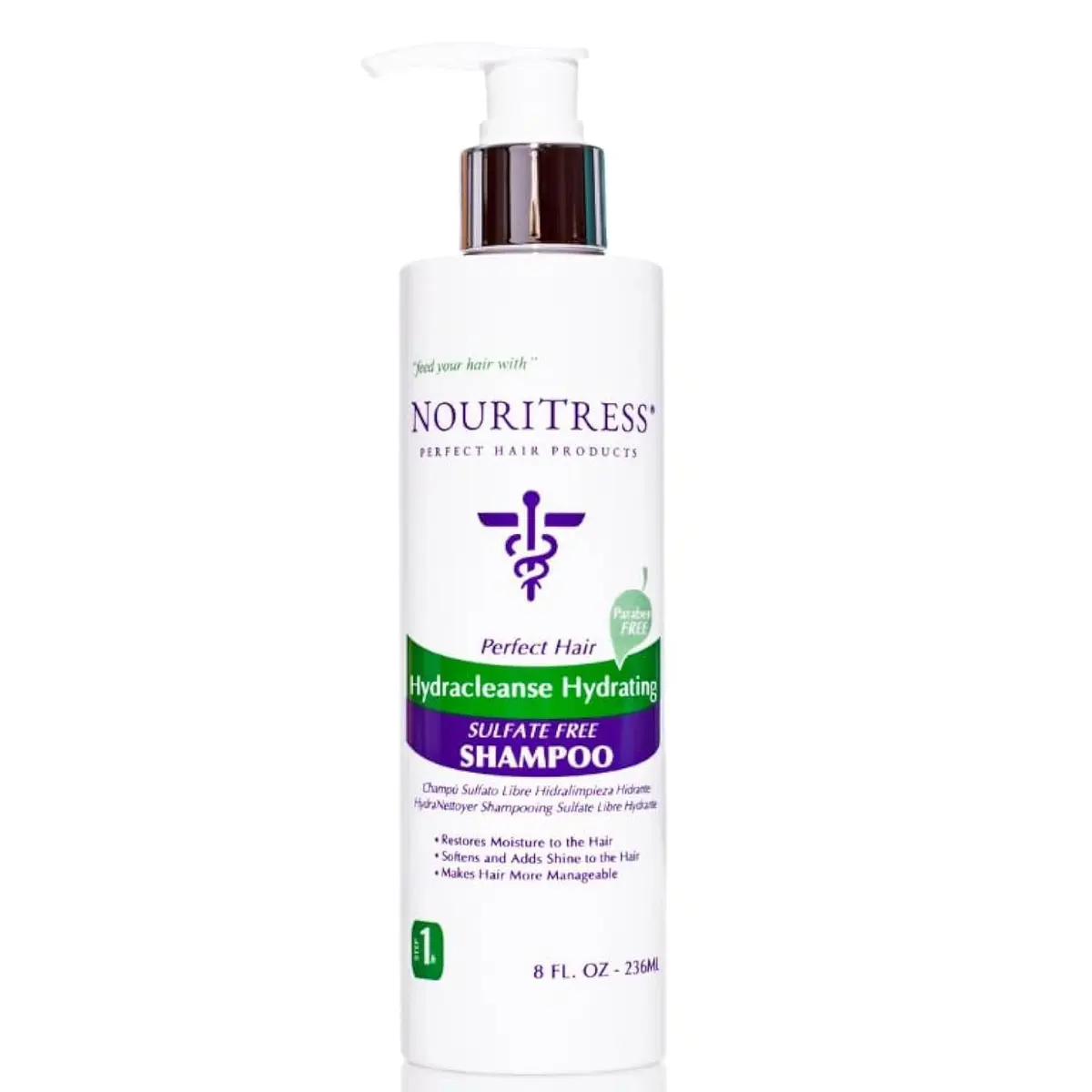 NouriTress Hydracleanse Sulfate Free Shampoo 8 fl oz | Moisturizes & Detangles, Safe for Sensitive Scalps - main product image