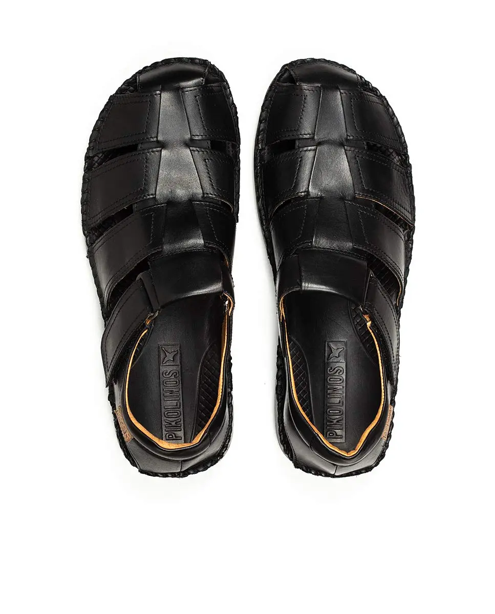PIKOLINOS Tarifa Men’s Sandals | Leather | Hook-and-Loop Closure | Black - view 7