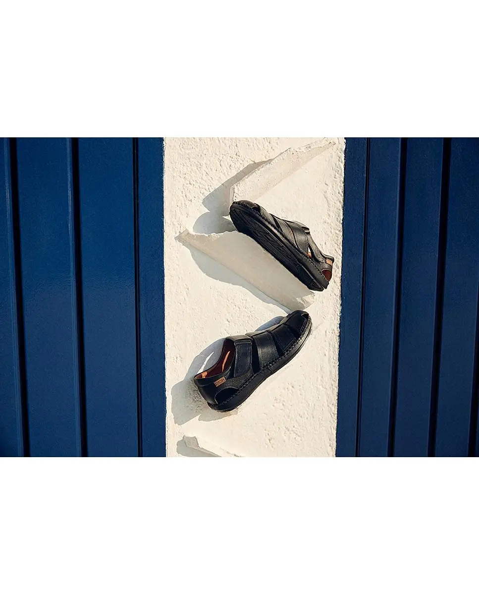 PIKOLINOS Tarifa Men’s Sandals | Leather | Hook-and-Loop Closure | Black - view 8